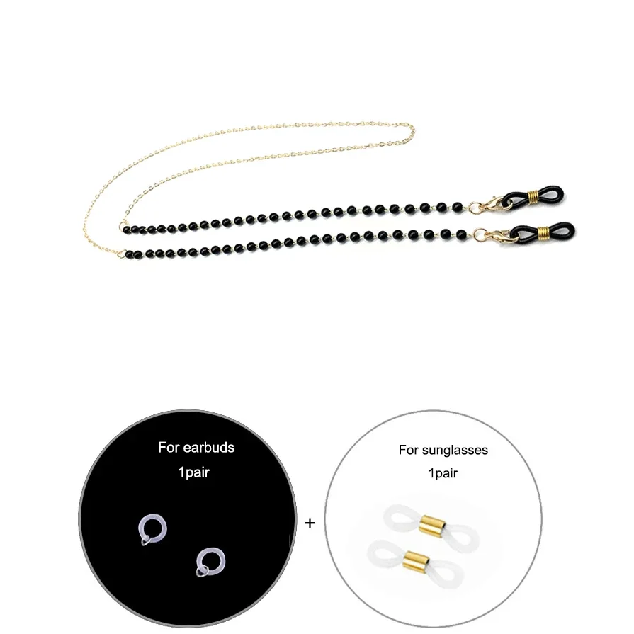 Mask Chain Holder - Crystal Beaded Chain for Mask Lanyard