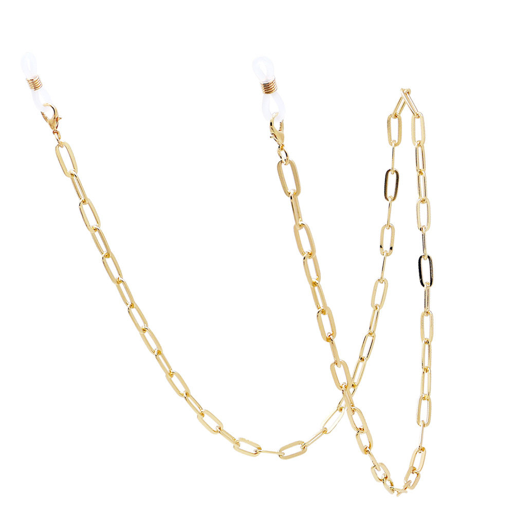 Gold Paperclip Link Mask Lanya - Mask Chain Holder 评论和价格