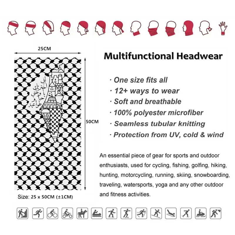 Arabic Calligraphy Bandana Fol - Neck Gaiter Face Cover 评论和价格